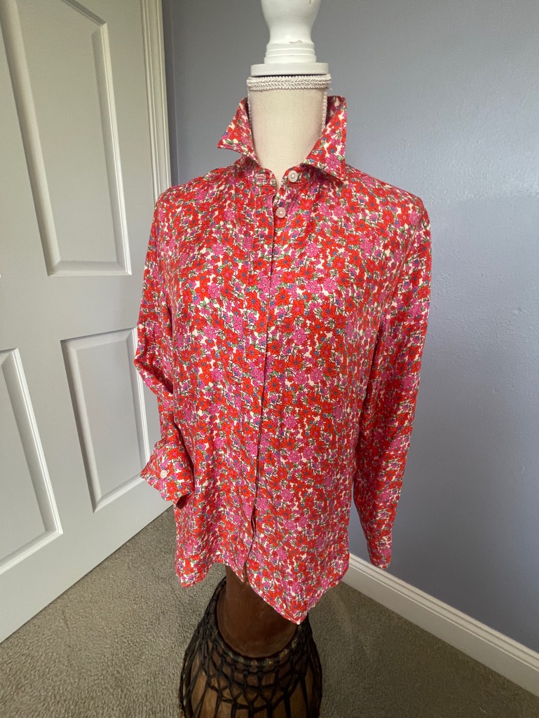 J Crew Liberty Art Classic Women’s Floral Print Tailored Shirt Size 8